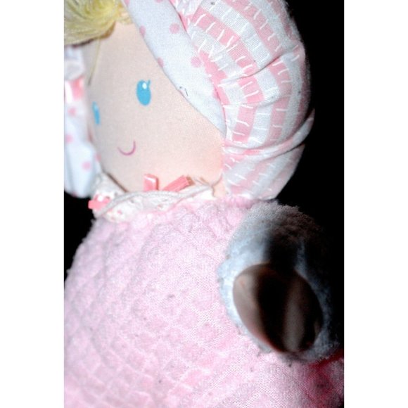 Eden Pink Baby Doll Plush 10" Thermal Weave Waffle Stuffed Animal Toy - Picture 4 of 6